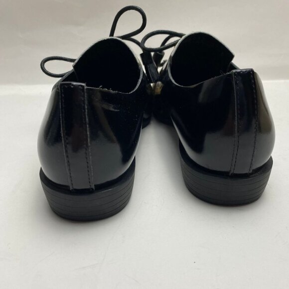ALL BLACK Leopard Print Lace Up Oxfords Size 37.5 - Picture 5 of 8